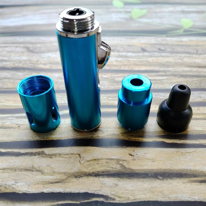 Torch Lighter,Handheld Multifunctional All-in-One Tube Built-in Detachable Windproof Lighter,Butane Flashlight Handheld Lighter,Sky Blue