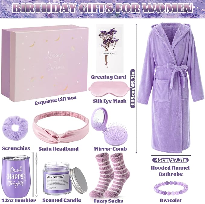 11 Pcs Birthday Gift for Women Mother Gifts Set Spa Gift Baskets for Women Get Well Care Package for Mom Her Wife Friend