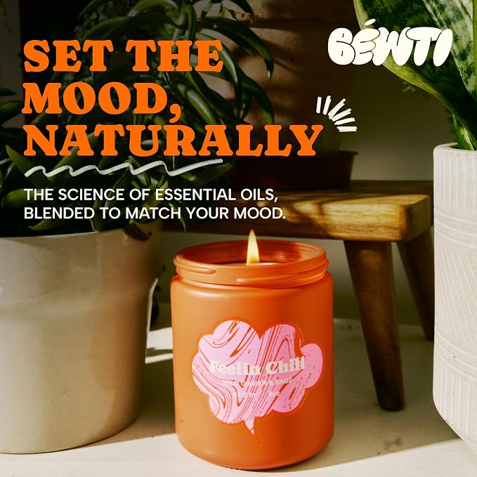Sage & Wild Ginger Candle for Cleansing Negative Energy – Soy Wax Aromatherapy Candle, Stress Relief Gifts, Scented Bathroom Candles for Home, 8 oz | Mood Candles by BÉWTI