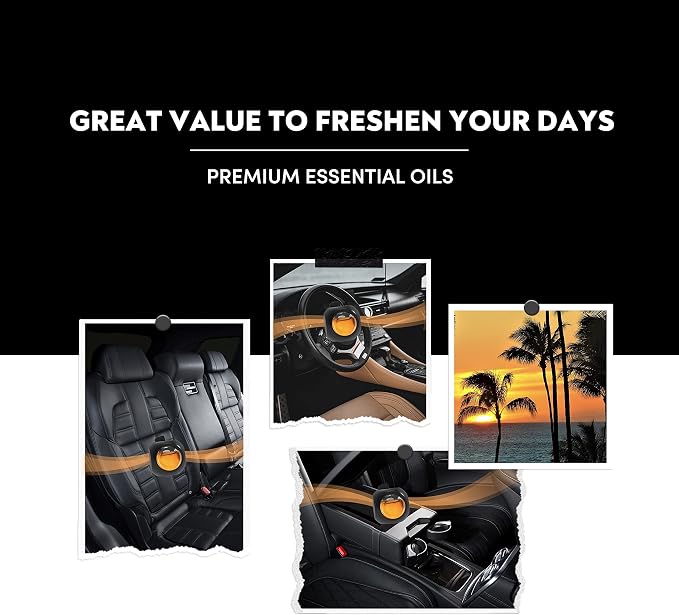 DRIVEJOY Car Air Freshener Vent Clips, 8 PK, 6 Hawaiian, 2 New Car, Car Fresheners for Men Women, Up to 240 Days, Natural Odor Eliminator