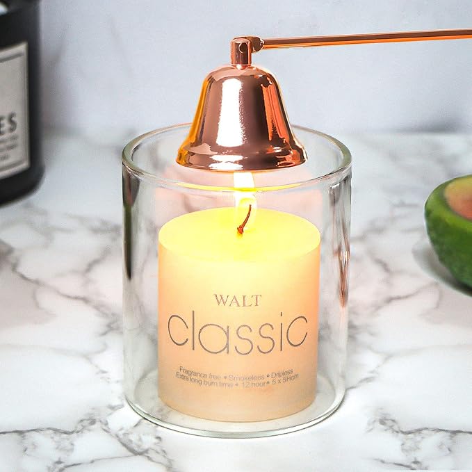 4 in 1 Candle Accessory Set - Wick Cutter, Snuffer, Dipper & Electric Lighter - Gifts for Candle Lovers (Champagne)