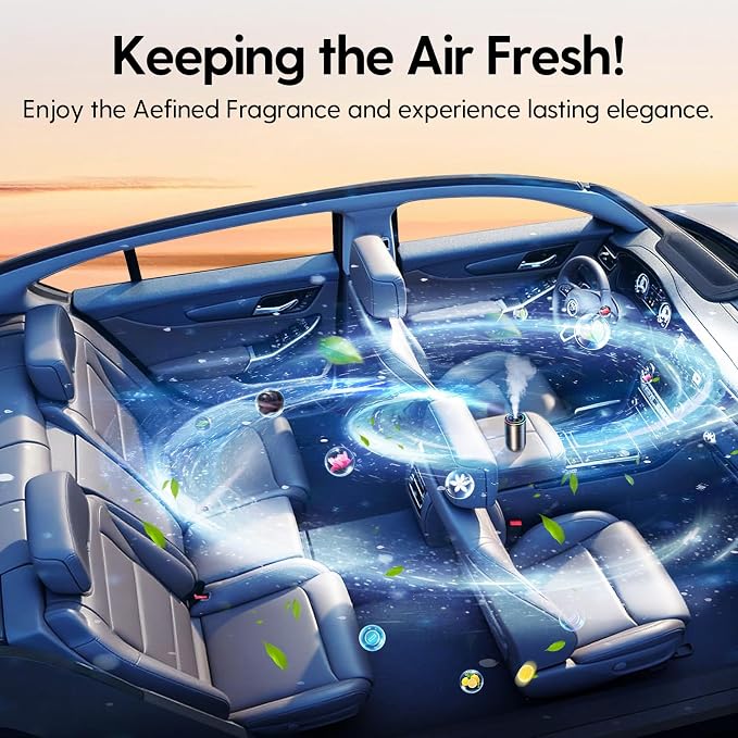 Smart Car Air Freshener Refill 50ml (1.69OZ)- Car Diffuser Perfume Made with Natural Plant Extracts, Essential Oil Refill Compatible with Most Air Diffusers, Long-Lasting Car Fragrance - White Tea