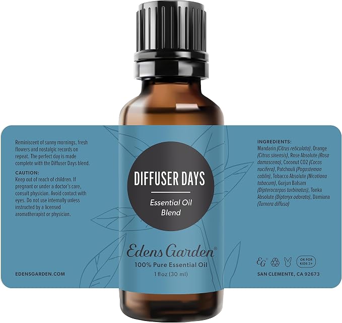 Edens Garden Diffuser Days Essential Oil Blend- 100% Pure Premium Grade, Undiluted, Natural, Therapeutic, Aromatherapy, The Best for Candle, Laundry, Humidifiers 30 ml (1 fl oz)