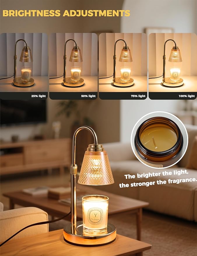 Candle Warmer Lamp with Timer Dimmer, Birthday Gifts for Mom Women Friend Sister, House Warming Gifts, Wax Melt Warmer, Office Apartment Dorm Room Home Decor
