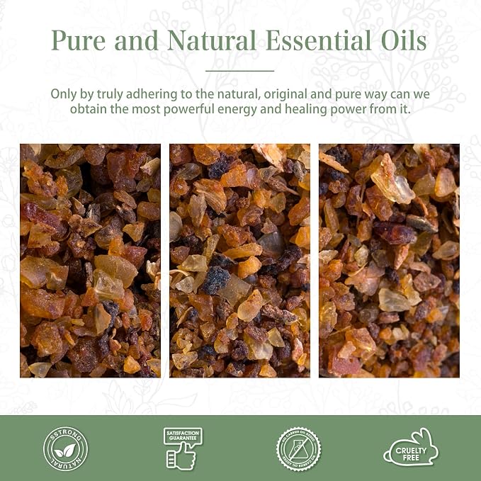 Myrrh 3.38fl.oz Essential Oil, PHATOIL Pure Aromatherapy Oils for Diffuser, Humidifier, Perfect for DIY Soap, Candle, Bath Bombs Making(100ml)