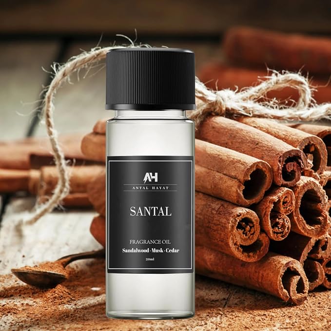 Santal Diffuser Oil 20ml - Home Luxury Scents Refill - Inspired by Santal Perfume - Sandalwood, Leather & Cedar - Make Your House Smell Good - Aromatherapy Diffuser Oil - Hotel Scents for Diffuser
