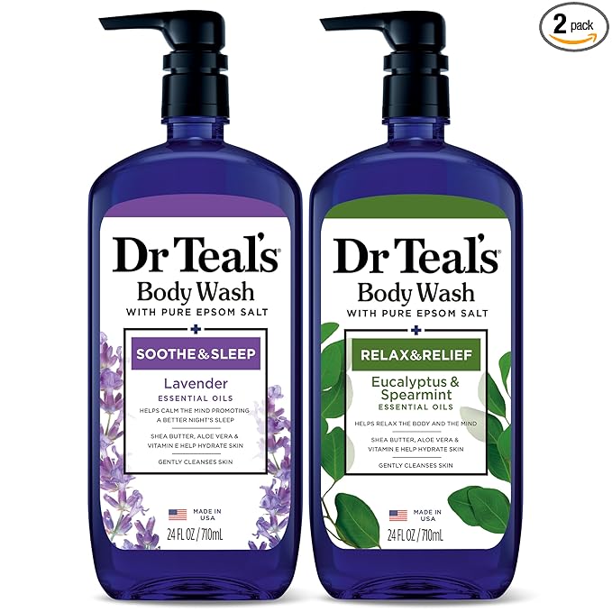 Dr Teal's Body Wash with Pure Epsom Salt, Lavender & Eucalyptus, 24 fl oz (Pack of 2)