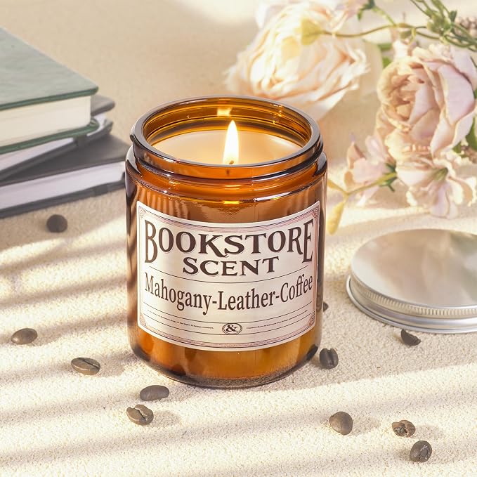 Book Lover Candle, Inspired Gift Ideas for Readers, Birthday, Book Themed Reading Gifts for Women, Bookworm, Librarian, Men 8 Oz