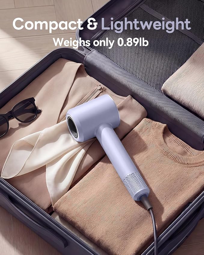 Diffuser Hair Dryer, 160000RPM High-Speed Ionic Blow Dryer with Diffuser, Fast Drying Hairdryer, Quiet Lightweight Thermo-Control for Curly Hair Women Men Home Travel Salon