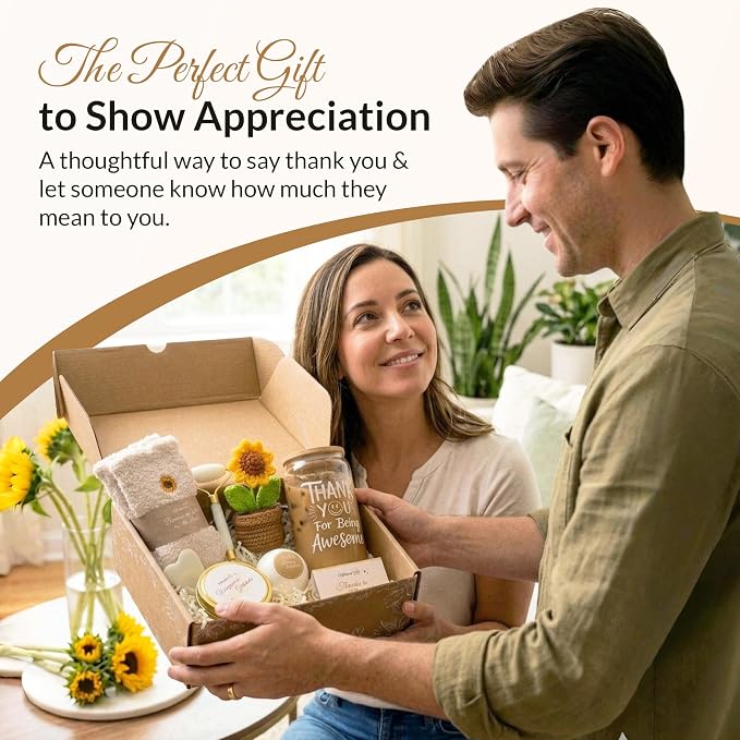 Thank You Gift Box for Women – Self Care Spa Set for Coworkers, Teachers, Nurses & Friends, Appreciation Care Package for Birthdays & Thinking of You Gift Box Set