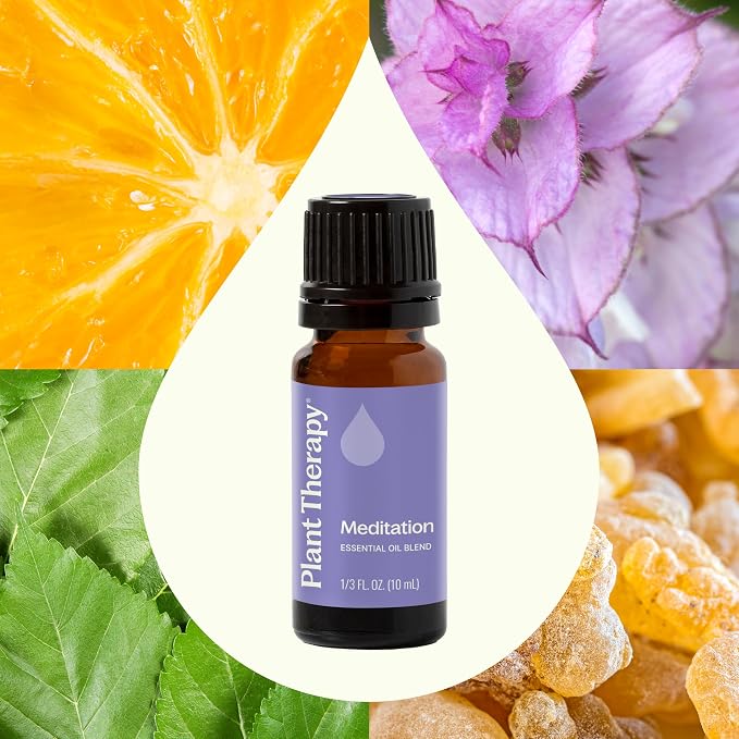 Plant Therapy Meditation Essential Oil Blend 10 mL (1/3 oz) 100% Pure, Undiluted, Calming Aromatherapy for Yoga, Mediation, and Self Care