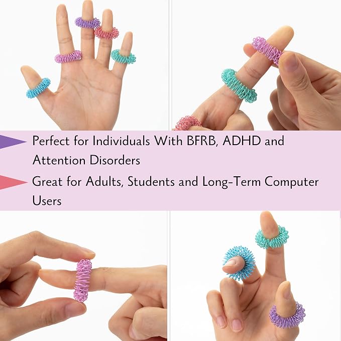 Mr. Pen- Spiky Sensory Rings, 10 Pack, Pastel Colors | Stress Relief Fidget Sensory Toys, Fidget Ring for Anxiety, Massager, Individuals with BFRB, ADHD and Attention Disorder