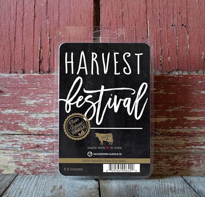 Milkhouse Candle Company Harvest Festival Soy Wax Melts - Cinnamon Stick | Clove | Warm Vanilla Scented - 5.5 oz, Hand-Poured, Premium Fragrance Oil, Made in the USA