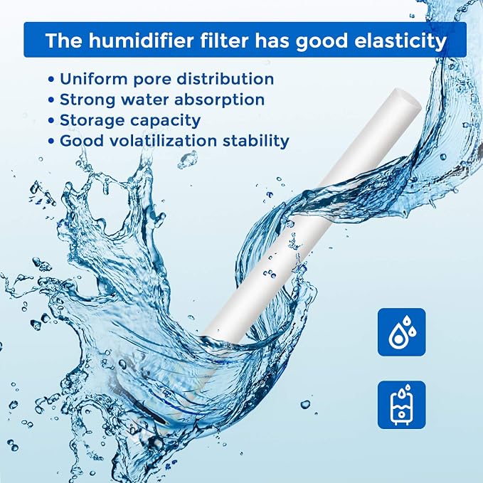 40 Pieces Humidifier Filter Cotton Refill Travel Mini Humidifier Filters Sticks Car Filters Replacement Parts for Portable Personal USB Powered Smart H20 in Office Bedroom(5.3 Inch)