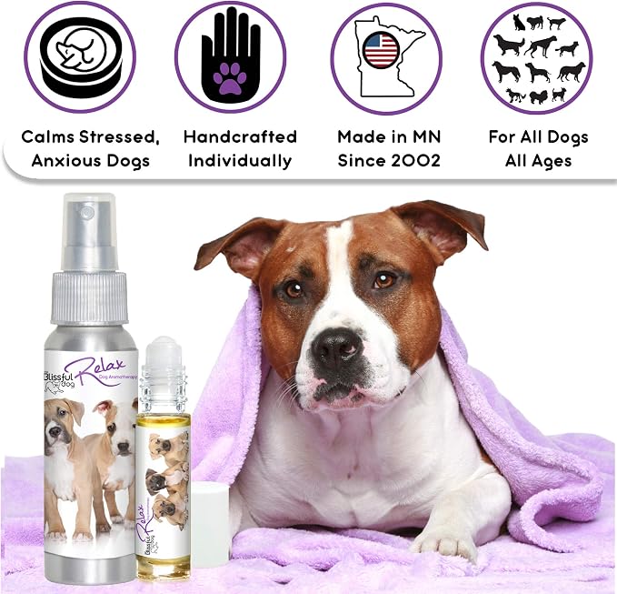 The Blissful Dog American Staffordshire Terrier Relax Dog Aromatherapy Spray for Your Dog's Anxiety
