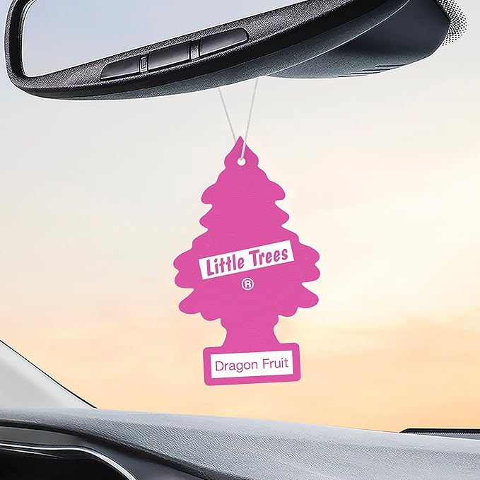 LITTLE TREES Car Air Freshener | Hanging Tree Provides Long Lasting Scent for Auto and Home | 24 Air Fresheners |Dragon Fruit