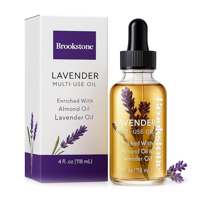 Brookstone Lavender Multi-Use Essential Oil - Calming Scent for Stress Relief, Skin & Hair Care