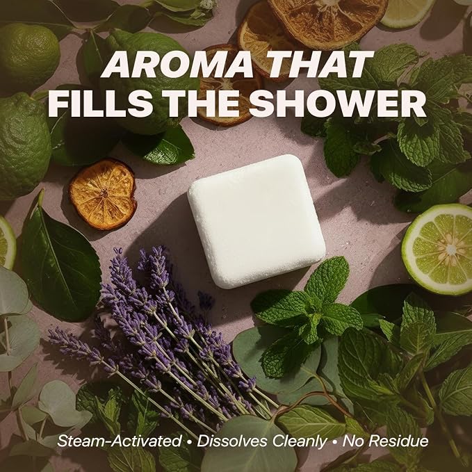 Lavender Shower Steamers Aromatherapy – USA Made with Bergamot Essential Oil, Relaxation Gifts for Women & Men, Self Care Spa Day Essentials, Stress Relief & Relaxing Calming Pamper Gifts