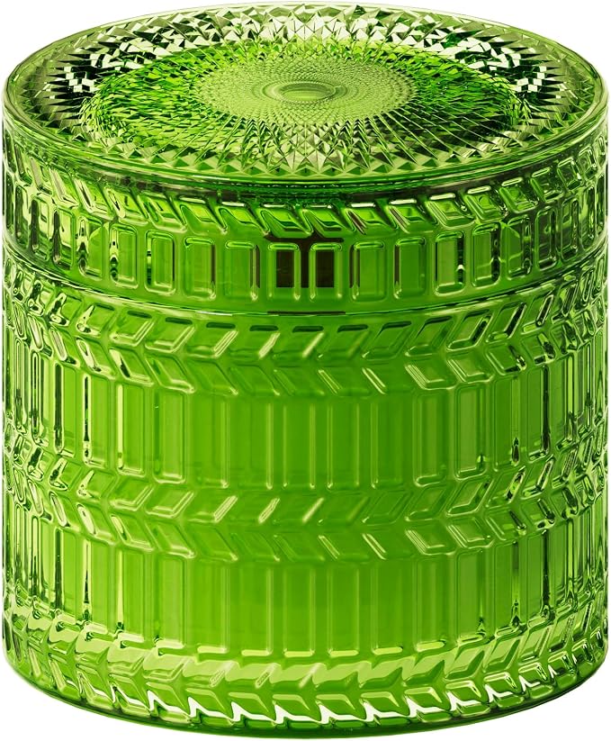 Hidden Label Citronella Candles Outdoor, 7.4oz Crackling Wood Wick | 55H Burn Time | Soy Wax Blend | Non-Toxic Formula | Botanical Lantern Glow | Patio Deck Ambiance | Gift Ready