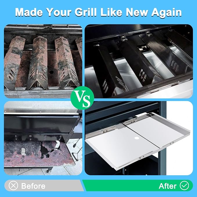Replacement Parts for Dyna-Glo DGF493BNP, Drip Pan Grease Tray & Grill Grates & Heat Tents for Dyna Glo DGF493BNP 4 Burner Grill
