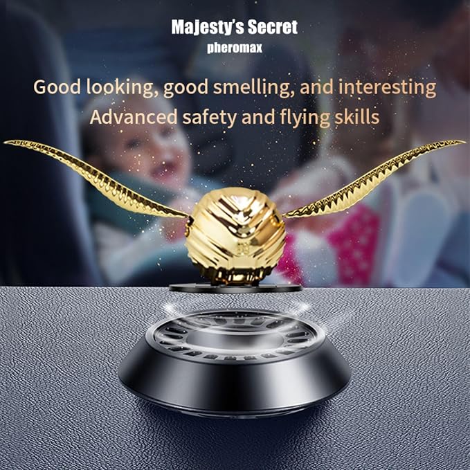 MAJESTY`S SECRET PHEROMAX Solar Car Air Freshener Diffuser, Odor Eliminator for Vehicle Scenting Device, Long Lasting Scent for Auto, Automotive Accessories Interior Scent Diffuser (gold)
