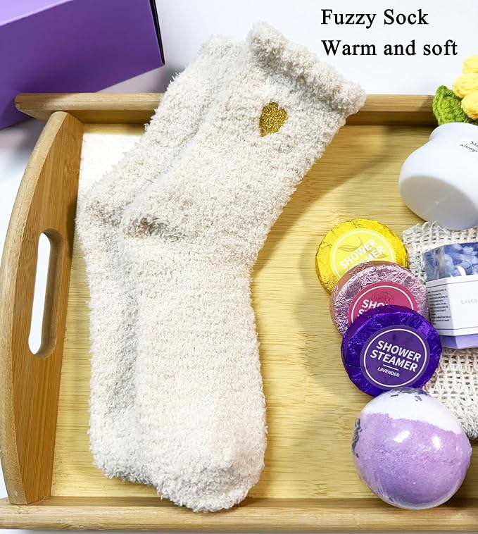 Bath Sets for Women Gift Spa Kit - Lavender Bath Bombs Soap Shower Steamer Positive Sunflower for Birthday Mother's Day, Sending Sunshine, Get Well Soon, Uplifting, Relaxing for Girls