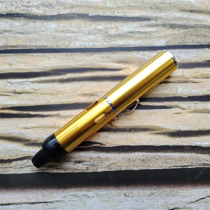Torch Lighter,Handheld Multifunctional All-in-One Tube Built-in Detachable Windproof Lighter,Outdoor,Indoor,Camping,Candle,Birthday,Gold (2PCS)