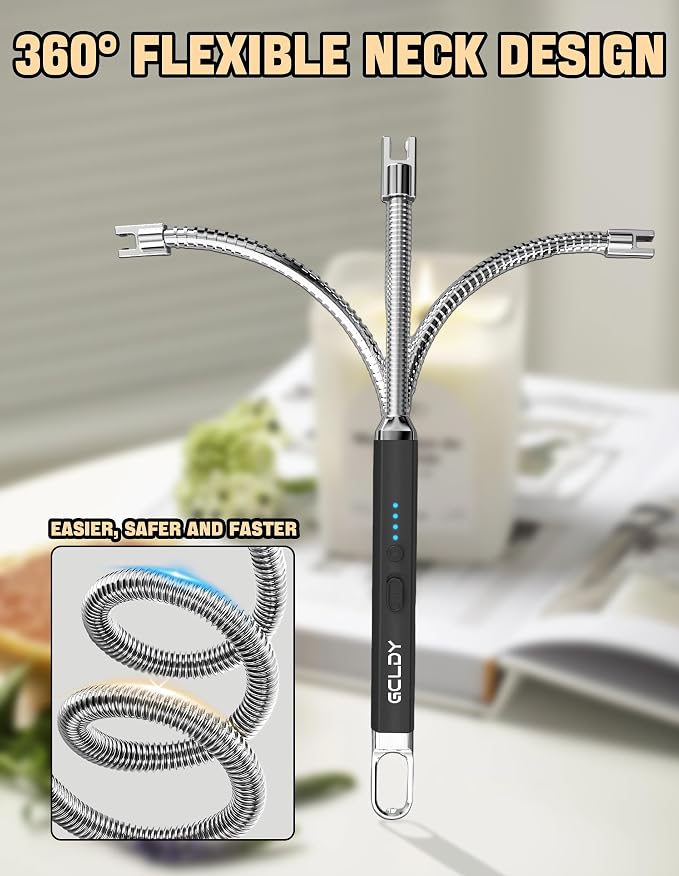 Electric Candle Lighter, Best Stocking Stuffers 2025 for Women Men Adults, Birthday Gift for Women Wife Mom Sister Nana Men, Long Rechargeable Lighter for Candle Grill Home Kitchen BBQ Camping