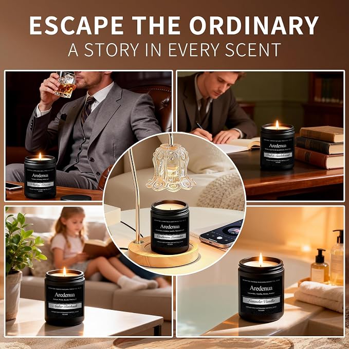 Vintage Leather Candle | Manly Candles for Home Scented, Masculine Candle for Men, Aromatherapy Gifts for Him - 7oz Soy Candles with 50 Hours Burn Time, Perfect for Relaxing