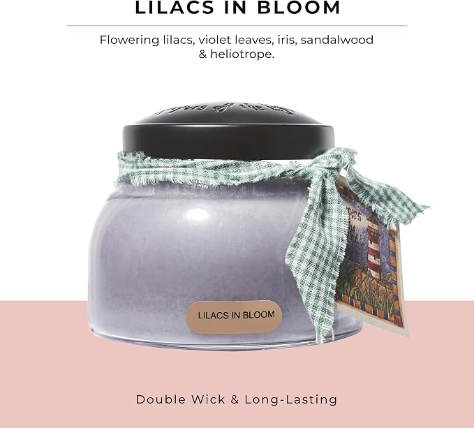 A Cheerful Giver - Lilacs In Bloom Mama Scented Glass Jar Candle (22oz) with Lid & True to Life Fragrance Made in USA
