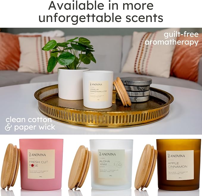 Vanilla Candle – Natural Soy Wax Scented Candle for Home, Long Lasting Vanilla Aroma, Cute Candles Gifts for Women for Birthday & Mother’s Day