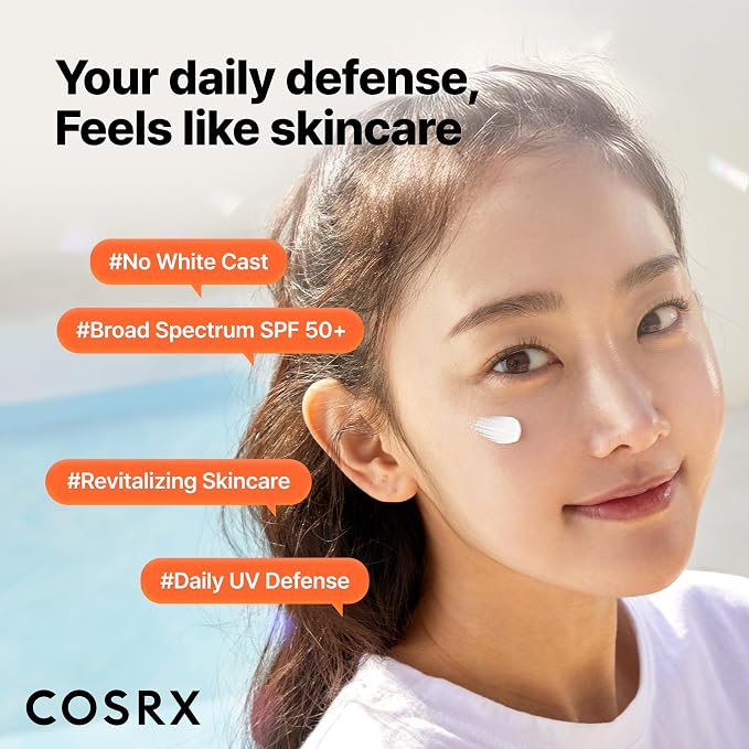 COSRX Vitamin E Sunscreen 2 Pack, Natural Glow Face Sunscreen for Oily Skin SPF 50, Lightweight, Non-Sticky, No White Cast, Beach Essentials, Summer Travel Essentials, Korean Skincare,1.69 fl oz