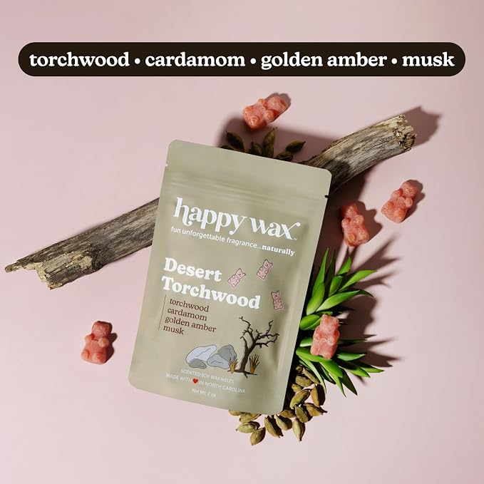 Happy Wax Fan Man Cave Collection Scented Natural Soy Wax Melts – 6 Total Oz. of Scented Wax Melts, Collection Includes Desert Torchwood, Bourbon & Wood and Bonfire