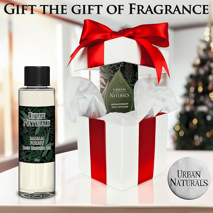 Urban Naturals Bowties & Bourbon Scented Oil Reed Diffuser Refill with Free Set of Reed Sticks. A Unisex Scent Blended with Dark Oak, Bergamot and Bourbon for a Fresh, Clean Smelling Home, 4 oz