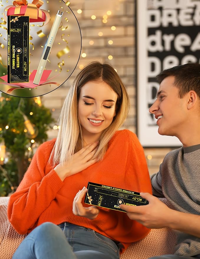 2 Pack Electric Candle Lighter, Gifts for Her/Him, USB Arc Rechargeable Windproof Long Lighter for Candle, Best Stocking Stuffers 2025, Birthday Gift for Women Men Mom Wife Sister,Gift for Sister