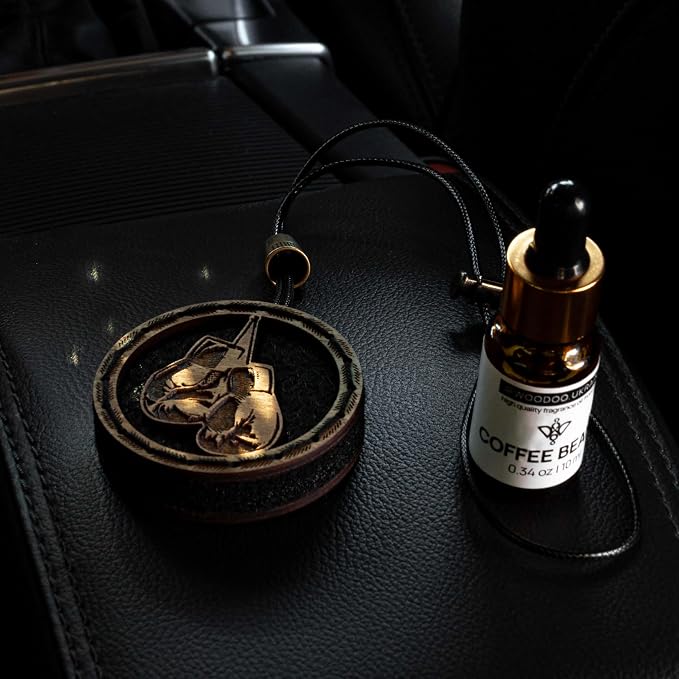 Wood Car Air Freshener — Handmade Car Air Freshener — Boxing Gloves Designed Fragrance Oil Diffuser in Wooden Gift Box — Aromatherapy Gift Set with Ocean Breeze Fragrance Oil - 10 ml