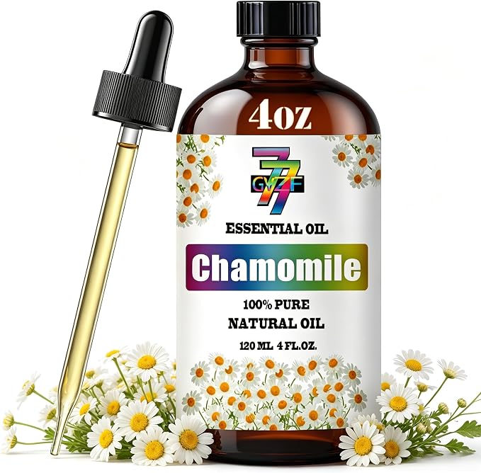 Chamomile Essential Oil, Chamomile Oils, for Diffuser, Humidifier, DIY Candles, Soap, Sleep, Gift, Essential Oil, GV77ZF Chamomile Fragrance Oil - 4 fl oz (120 ml)