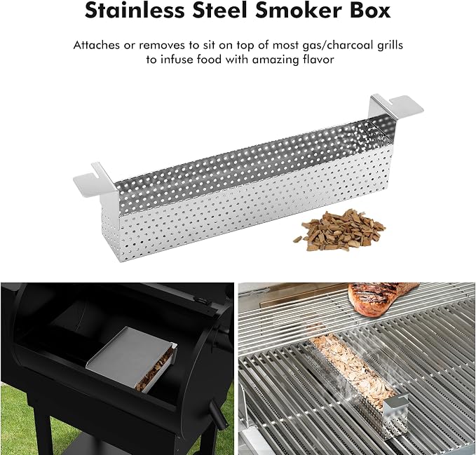 Stanbroil Heavy Duty Steel Heat Baffle Diffuser, Heat Deflector with Smoker Box, Heat Diffuser Replacement Part for Traeger, Camp Chef and Most Other Pellet Grills