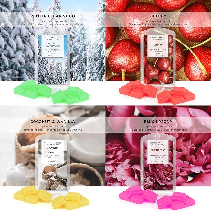 STRN Wax Melts Wax, Scented Wax Cubes, Long Lasting Fragrance Summer Scent Soy Wax for Warmer, Home, SPA, Office 16 Pack (16x2.5oz)