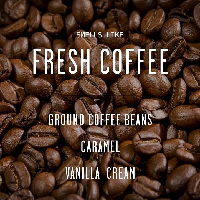 Fresh Coffee Candle - Black Candles for Men or Women - Dark Coffee Beans, Caramel & Vanilla Cream Soy Wax Scented Mens Candle - Infused w/Essential Oils | Long 50Hr Burn, 9oz I Non Toxic I Made in USA