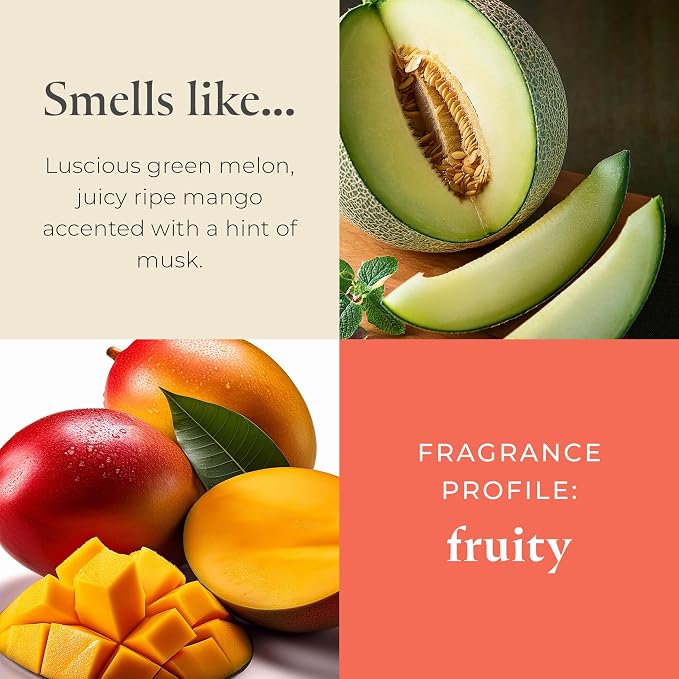 PartyLite Honeydew Scented, Notes of Green Melon, Juicy Ripe Mango and a Hint of Musk, 13.2oz 3-Wick Jar Candle, 45 Hour Burn Time, Luxurious Fragrance, Ideal for Gifting