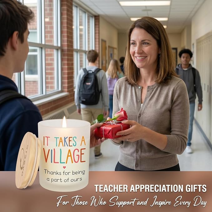 OASSIE Teacher Appreciation Gifts - Vanilla Lavender Candle 10 oz - Thank You Teachers Day Nurses Appreciation Gifts for Women Coworkers Employee Daycare Provider Babysitter, Therapist Nanny Gift