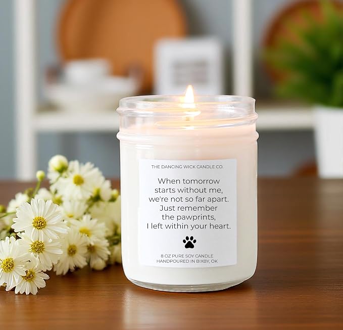 – Pet Memorial Candle Gift – Lavender Vanilla Scented Soy Wax – Remembrance for Pet Loss, Dog Sympathy Gift – 8 oz, Hand-Poured – Made in the USA (Pet Memorial)