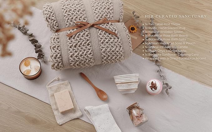 Cozy Self Care Package for Women – Warm & Comforting Thinking of You Gift Box for Birthday,Bes Friend Gift, Get Well Soon/Bereavement/Condolence/Farewell Gift, Sympathy /Encouragement gift(TAN)