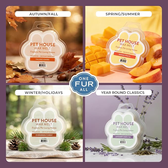 Pet House Lavender Green Tea Spring Scented Wax Melts - Long-Lasting Plant Based Soy Wax Melts Pet Friendly Pack of 2