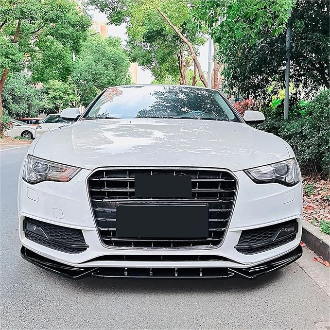 3Pcs Front Bumper Splitter Spoiler Lip For Audi A5 S-Line S5 2012-2017 Glossy Black Diffuser Body Kit