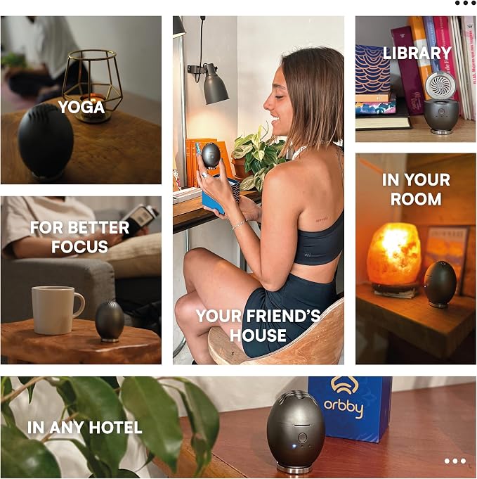 Orbby Electric Scent Diffuser Silver | Smokeless Flameless Rechargeable – Frankincense Bakhoor Agarwood Compatible | Pet & Kid Safe | Nearby Beside Use | Standard