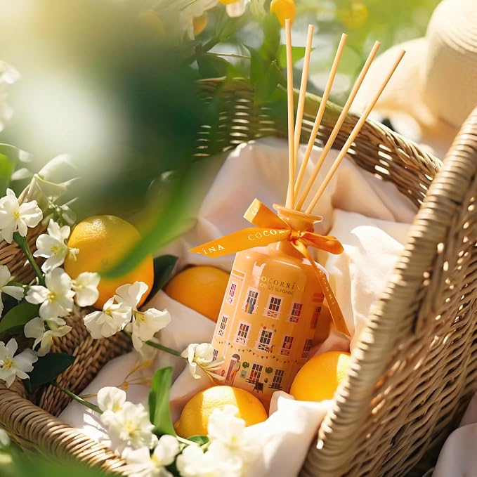 Reed Diffuser for Home - Citrus Sunshine 6.76 fl oz Diffuser with Sticks, Home Fragrance for Bathroom Shelf Decor, Bedroom & Guest Room