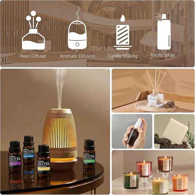 Essential Oils Set-Hotel Collection Diffuser Oil Gift Set,Premium Essential Oil for Diffusers, Home Care, Fragrance, Humidifiers