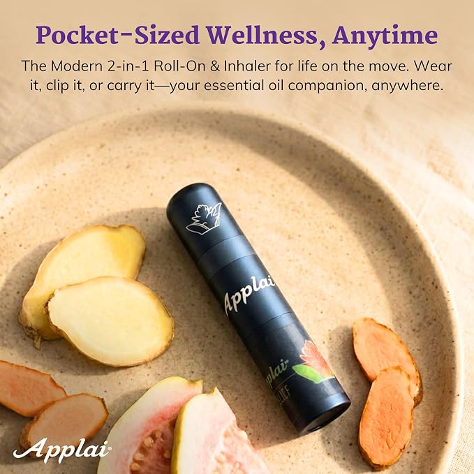 Modern - Muscle Roll-On Inhaler - 2-in-1 Aromatherapy Roller - Plai Oil Peppermint Citrus Massage Oil – Muscle Roller Neck, Shoulders - Cool Blue - 2g
